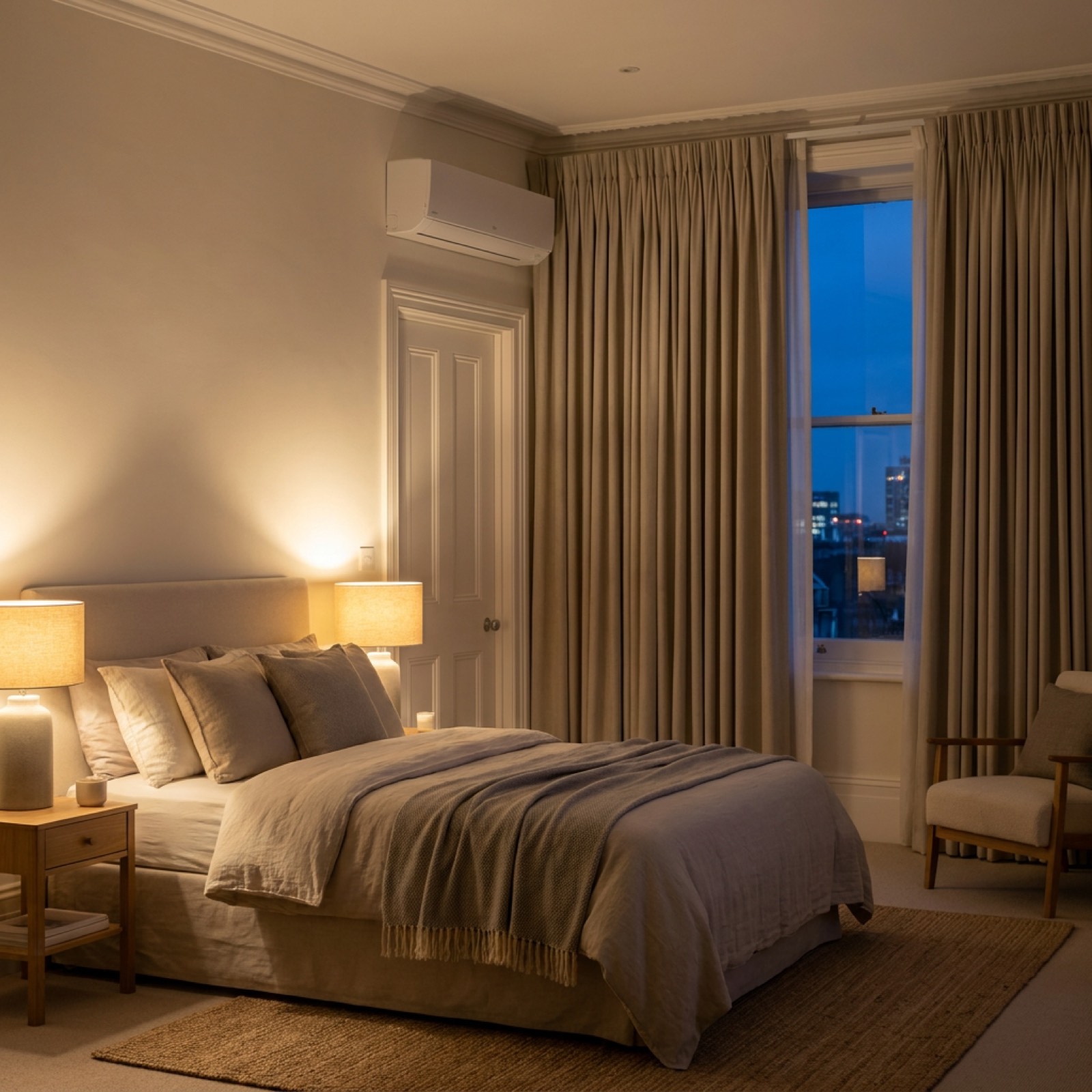 Bedroom air conditioning — illustrative example
